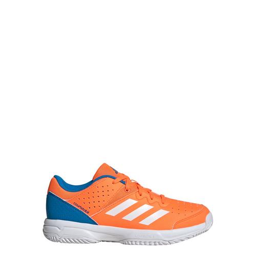 Rückansicht von adidas Court Stabil Schuh Hallenschuhe Kinder Orange / Cloud White / Cloud White
