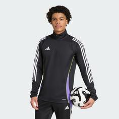 Rückansicht von adidas Tiro 24 Trainingsoberteil Trainingsjacke Herren Black / Purple Rush