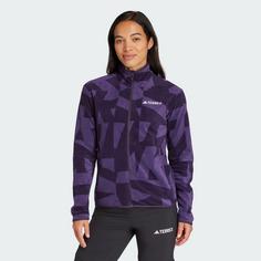 Rückansicht von adidas Terrex Multi Printed Fleecejacke Fleecejacke Damen Aurora Black / Aurora Plum