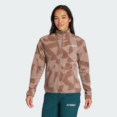 Rückansicht von adidas Terrex Multi Printed Fleecejacke Fleecejacke Damen Earth Strata / Trace Brown