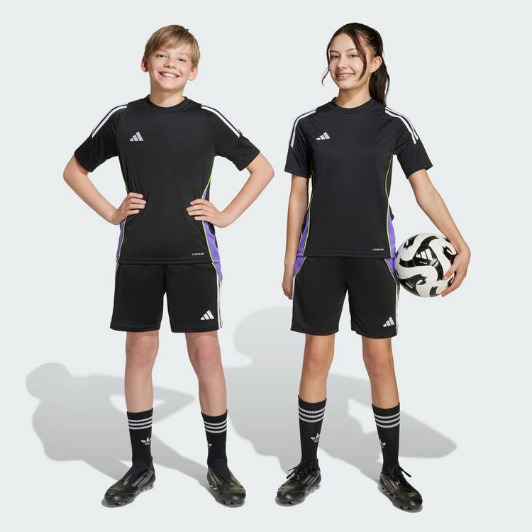 adidas adidas Tiro 24 Trainings-Shorts Kinder Fu&szlig;ballshorts Kinder - Black / Purple Rush - 0 | SportScheck