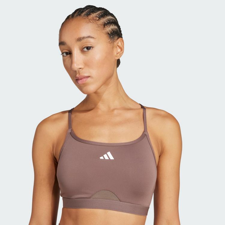adidas adidas Aeroreact Training 3-Streifen Sport-BH BH Damen - Earth Strata - 1 | SportScheck