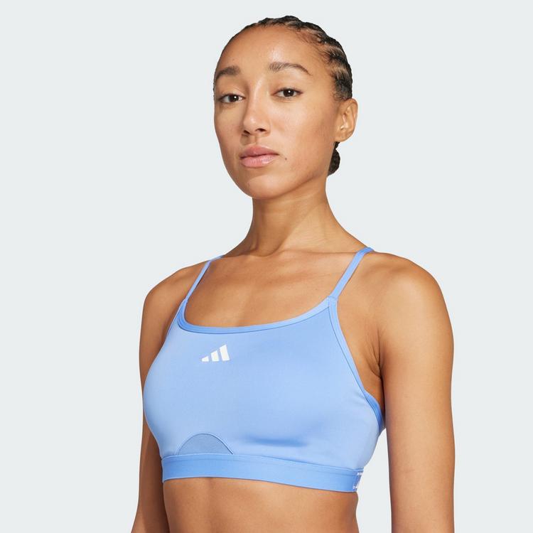 adidas adidas Aeroreact Training 3-Streifen Sport-BH BH Damen - Blue Fusion - 1 | SportScheck
