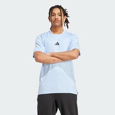 Rückansicht von adidas Power 3-Streifen T-Shirt Funktionsshirt Herren Glow Blue