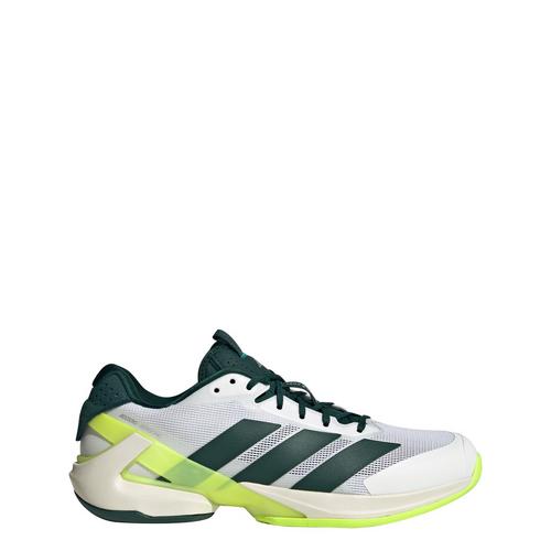 Rückansicht von adidas Adizero Ubersonic 5 Tennisschuh Tennisschuhe Cloud White / Aurora Ivy / Lucid Lemon