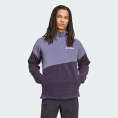 Rückansicht von adidas TERREX Multi Climawarm Fleece Oberteil Funktionssweatshirt Herren Preloved Violet / Aurora Black / Aurora Plum