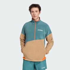 Rückansicht von adidas TERREX Multi Climawarm Fleece Oberteil Funktionssweatshirt Herren Preloved Teal / Cardboard / Semi Impact Orange
