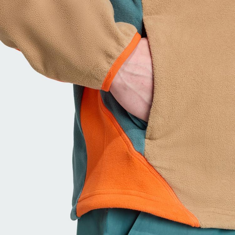 adidas adidas Terrex Multi Climawarm Fleece-Anorak Funktionssweatshirt Herren - Preloved Teal / Cardboard / Semi Impact Orange - 0 | SportScheck