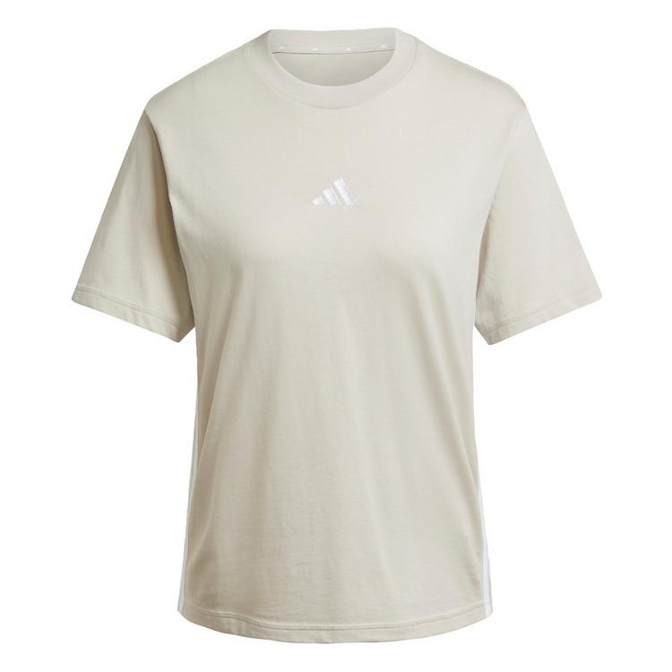 adidas adidas Essentials 3-Streifen Cotton T-Shirt Langarmshirt Damen - Beige / White - 0 | SportScheck