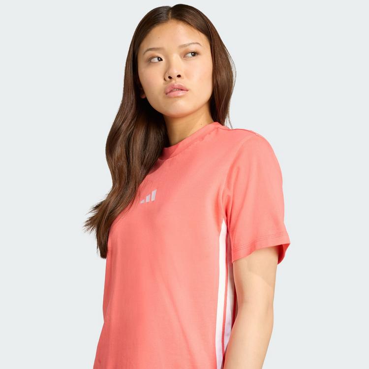 adidas adidas Essentials 3-Streifen Cotton T-Shirt Langarmshirt Damen - Semi Turbo / White - 0 | SportScheck