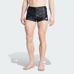 Rückansicht von adidas Logo Graphic 2 Inch Boxer-Badehose Badeshorts Herren Black / Carbon