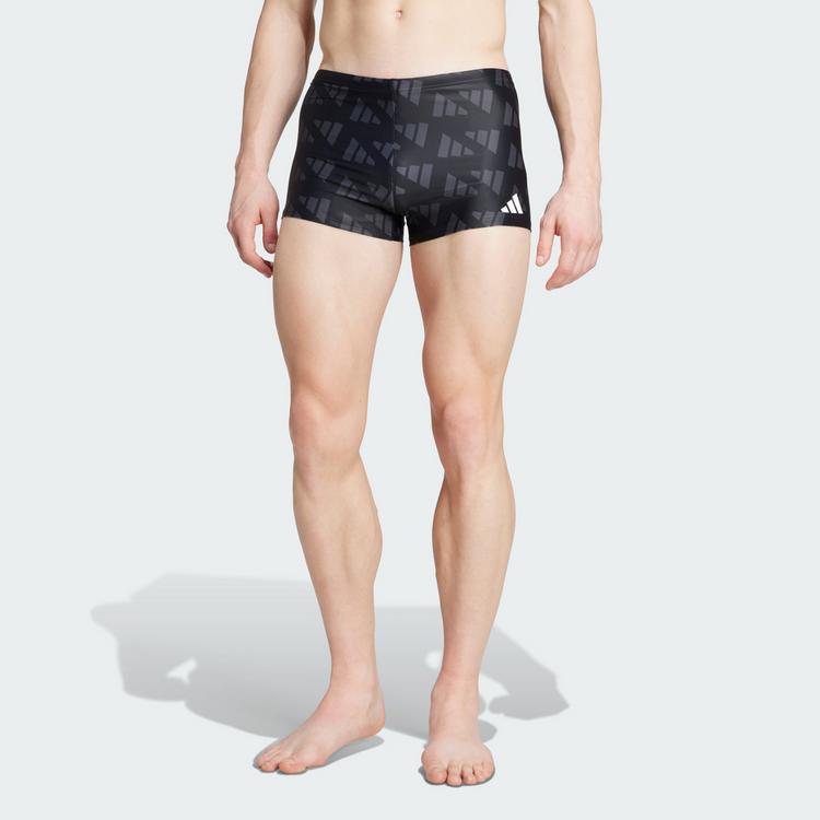adidas adidas Logo Graphic 2 Inch Boxer-Badehose Badehose Herren - Black / Carbon - 0 | SportScheck