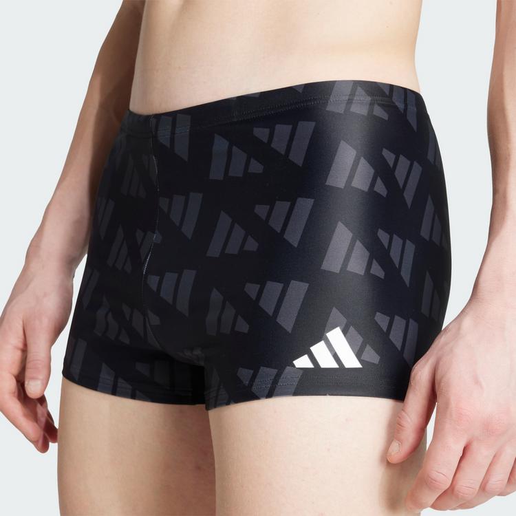 adidas adidas Logo Graphic 2 Inch Boxer-Badehose Badehose Herren - Black / Carbon - 0 | SportScheck