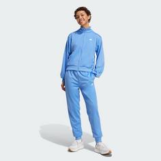 Rückansicht von adidas Essentials Feel Cozy Trainingsanzug Trainingsanzug Damen Blue Fusion