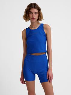 Rückansicht von hummel hmlFAST CROPPED TOP Funktionstop Damen OLYMPIAN BLUE