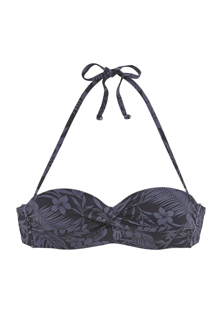 VENICE BEACH VENICE BEACH B&uuml;gel-Bandeau-Bikini-Top Bikini Oberteil Damen - schwarz bedruckt - 1 | SportScheck