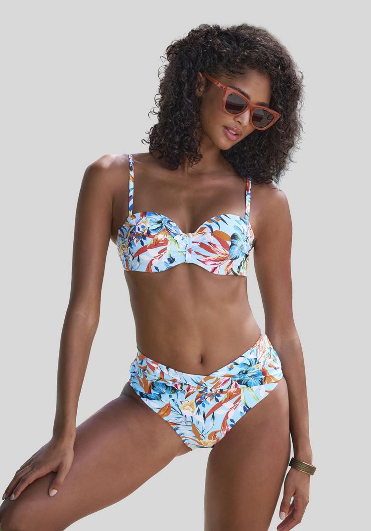 VENICE BEACH VENICE BEACH B&uuml;gel-Bandeau-Bikini-Top Bikini Oberteil Damen - hellblau-bedruckt - 0 | SportScheck