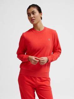 Rückansicht von hummel hmlPULSE W SWEAT CREWNECK Funktionssweatshirt Damen HIBISCUS