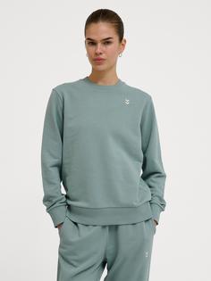 Rückansicht von hummel hmlPULSE W SWEAT CREWNECK Funktionssweatshirt Damen CHINOIS GREEN