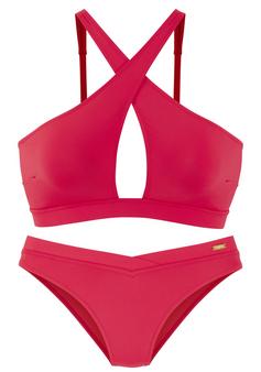 Buffalo Bustier-Bikini Bikini Set Damen neon rot