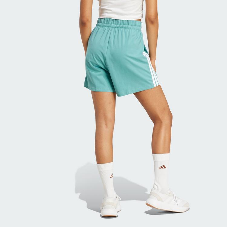 adidas adidas Essentials 3-Streifen Cotton Shorts Funktionsshorts Damen - Powder Teal / White - 1 | SportScheck