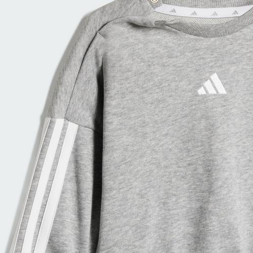 Rückansicht von adidas Essentials Kids Jogginganzug Trainingsanzug Kinder Medium Grey Heather / White