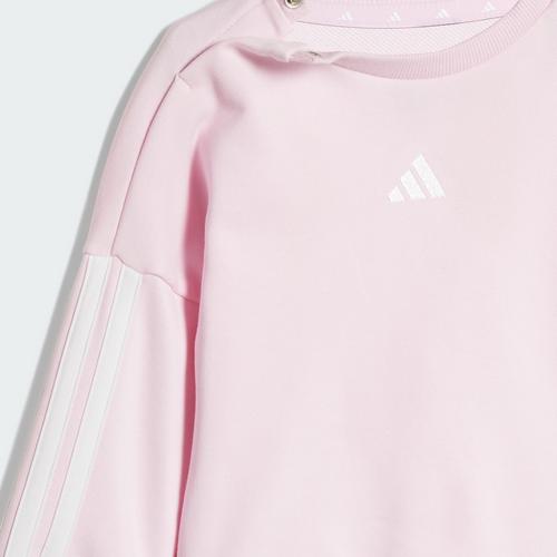 Rückansicht von adidas Essentials Kids Jogginganzug Trainingsanzug Kinder Clear Pink / White / White