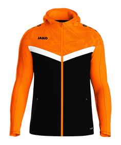 JAKO Iconic Kapuzenjacke Kids Trainingsjacke Kinder schwarzorange