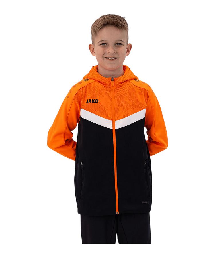 JAKO JAKO Iconic Kapuzenjacke Kids Trainingsjacke Kinder - schwarzorange - 3 | SportScheck