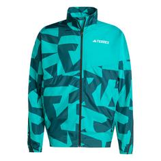 adidas TERREX Multi Printed Windjacke Laufjacke Herren Pure Teal / Aurora Ivy