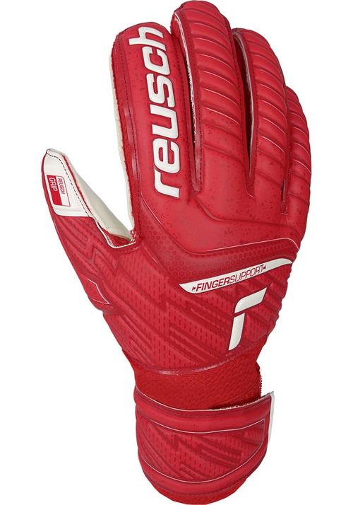 Rückansicht von Reusch Attrakt Grip Finger Support Torwarthandschuhe Kinder red / white