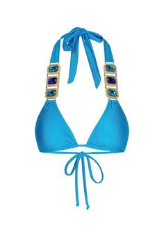 Moda Minx Boujee Bikini Oberteil Damen Sky Blue Shimmer
