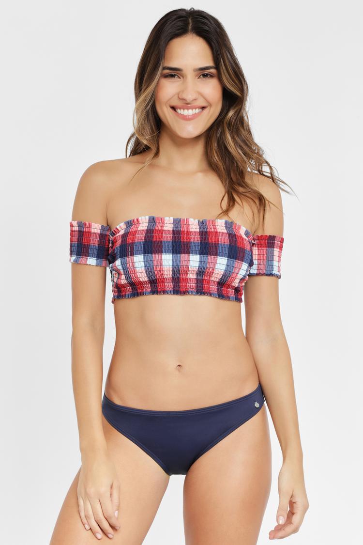 S.OLIVER S.OLIVER Bandeau-Bikini Bikini Set Damen - marine-kariert - 6 | SportScheck