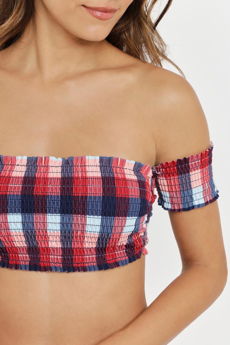 S.OLIVER S.OLIVER Bandeau-Bikini Bikini Set Damen - marine-kariert - 5 | SportScheck