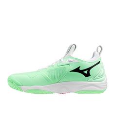 Rückansicht von Mizuno Wave Momentum 3 Schuh Hallenschuhe Herren gruen