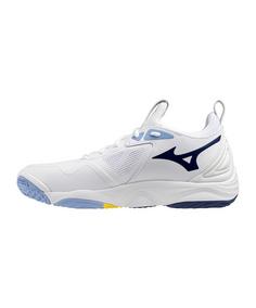 Rückansicht von Mizuno Wave Momentum 3 Schuh Hallenschuhe Herren weiss