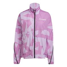 adidas Terrex Multi Printed Windjacke Laufjacke Damen Preloved Purple / Powder Plum