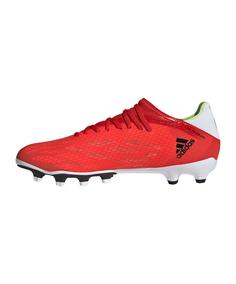 Rückansicht von adidas X SPEEDFLOW.3 MG Diamond Edge Fußballschuhe rotschwarz