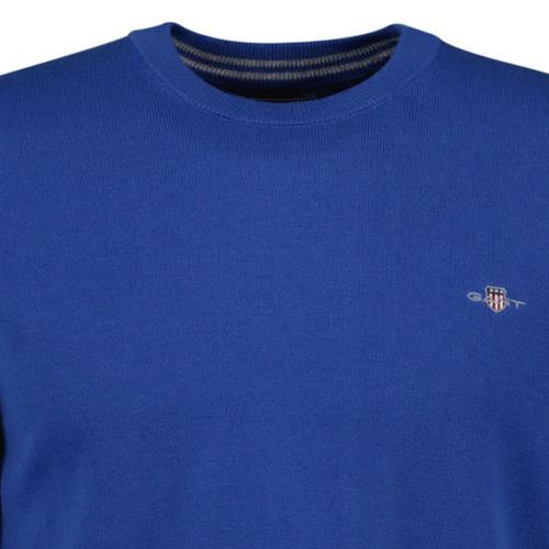 Rückansicht von GANT Strickpullover Strickpullover Herren Blau (Rich Blue)