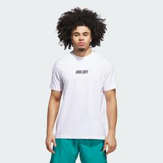 Rückansicht von adidas adidas Hoops Graphic T-Shirt Basketball Shirt Herren White / Black