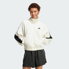 Rückansicht von adidas Stadium Trainingsjacke Trainingsanzug Damen Off White / Black