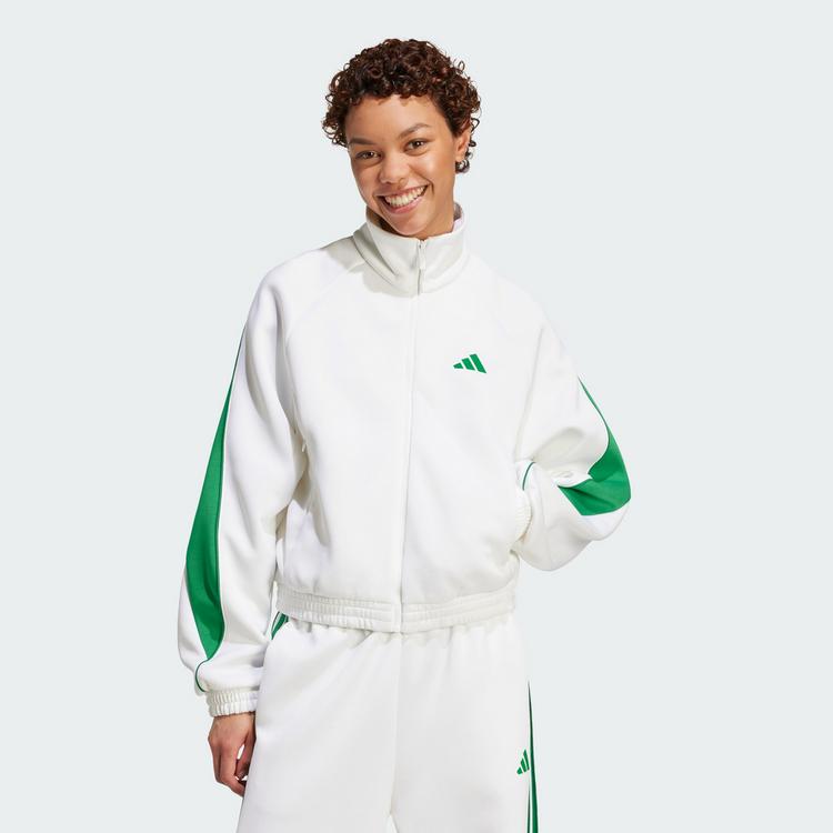 adidas adidas Stadium Trainingsjacke Trainingsanzug Damen - White / Green - 0 | SportScheck