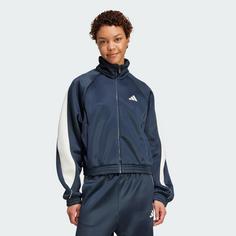 Rückansicht von adidas Stadium Trainingsjacke Trainingsanzug Damen Aurora Ink / Off White