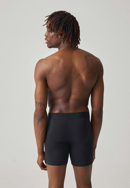 Rückansicht von Snocks Lange Boxershorts aus Modal Boxershorts Herren Schwarz