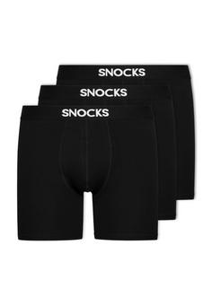 Snocks Lange Boxershorts aus Modal Boxershorts Herren Schwarz