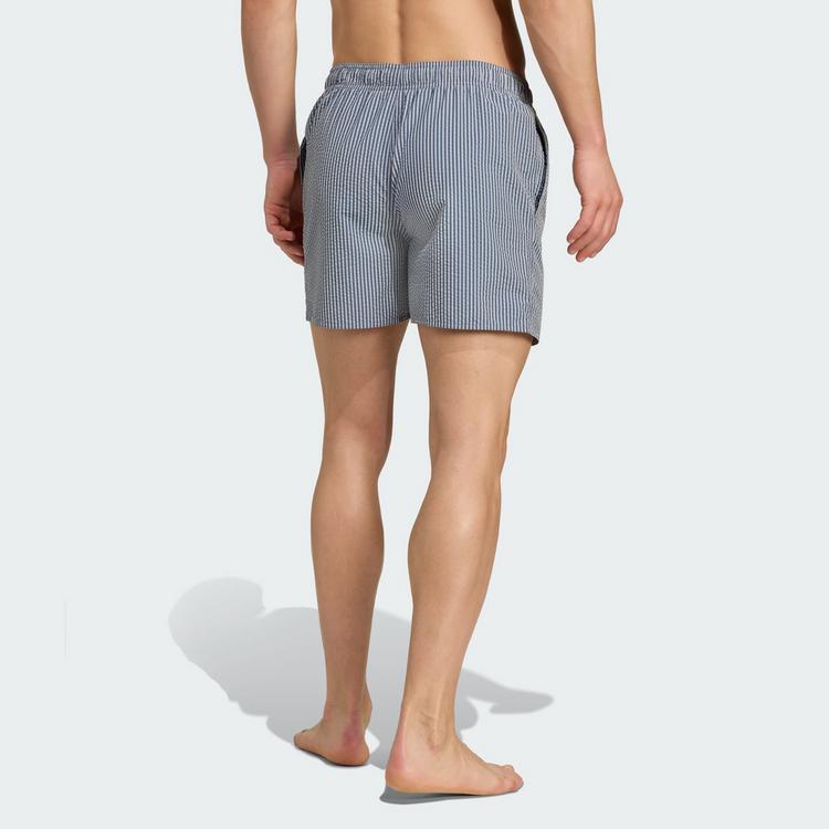 adidas adidas Seersucker Gestreifte Badeshorts 5 Zoll Badehose Herren - Wonder White / Preloved Ink - 1 | SportScheck
