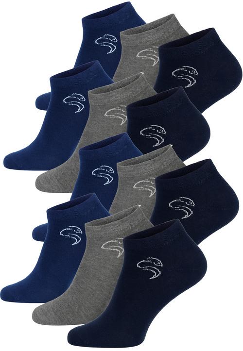 Rückansicht von Black Snake 12 Pack Sneaker Socken smooth style Laufsocken Dunkelblau Blau Grau