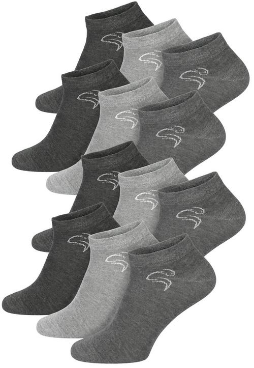 Rückansicht von Black Snake 12 Pack Sneaker Socken smooth style Laufsocken Anthrazit Grau Hellgrau