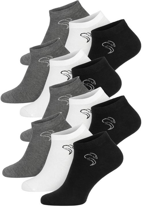 Rückansicht von Black Snake 12 Pack Sneaker Socken smooth style Laufsocken Schwarz Grau Weiß