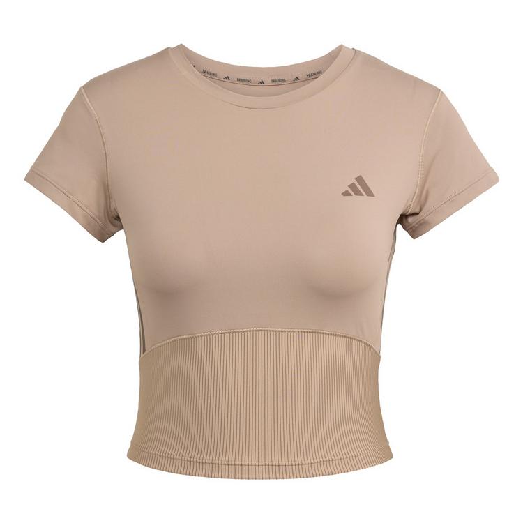 adidas adidas Hyperglam Rib Baby T-Shirt Funktionsshirt Damen - Chalky Brown / Earth Strata - 0 | SportScheck